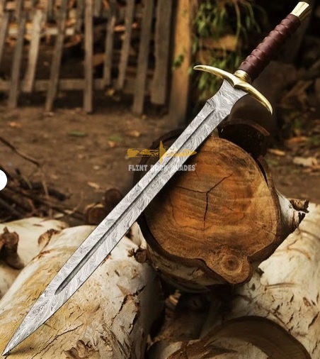 Custom Handmade Damascus Steel vikings Sword 