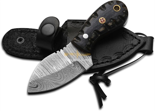 Damascus steel skinner/neck knife