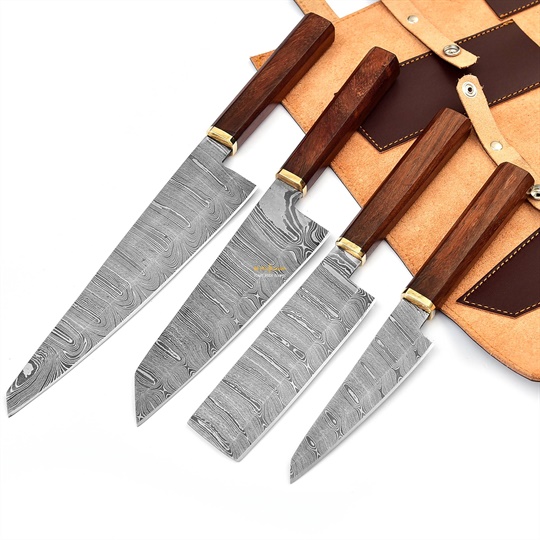 Damascus Steel Chef Set (04 Pcs)