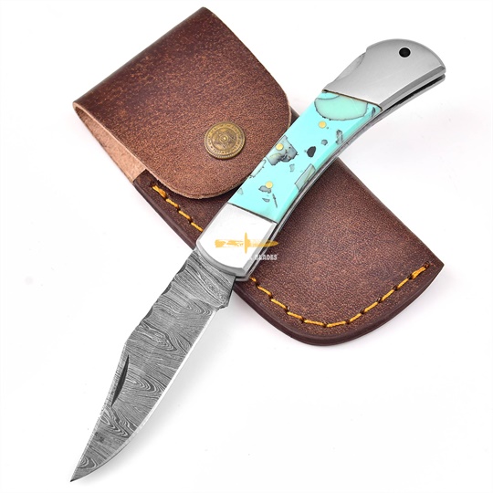 Damascus Steel Pocket Knife