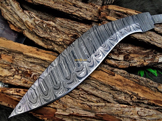 Damascus steel Kukri Blank Blade