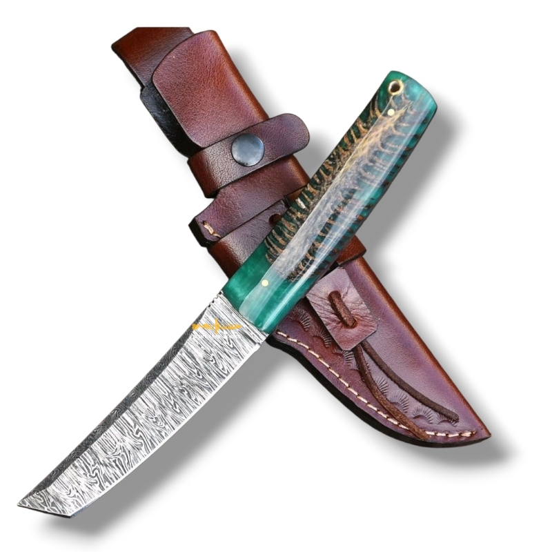 Damascus steel Tanto knife 