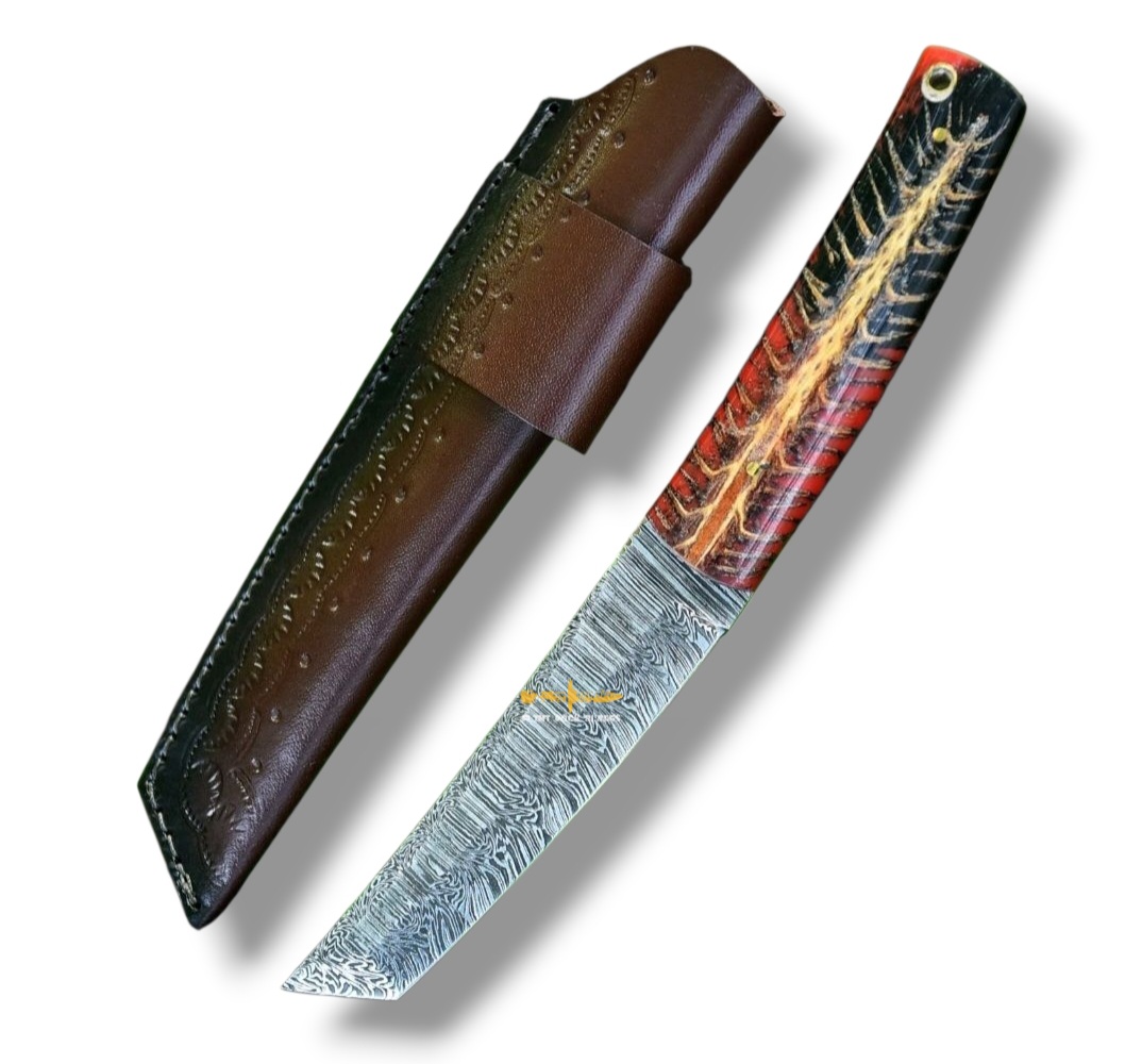Damascus steel Tanto knife 