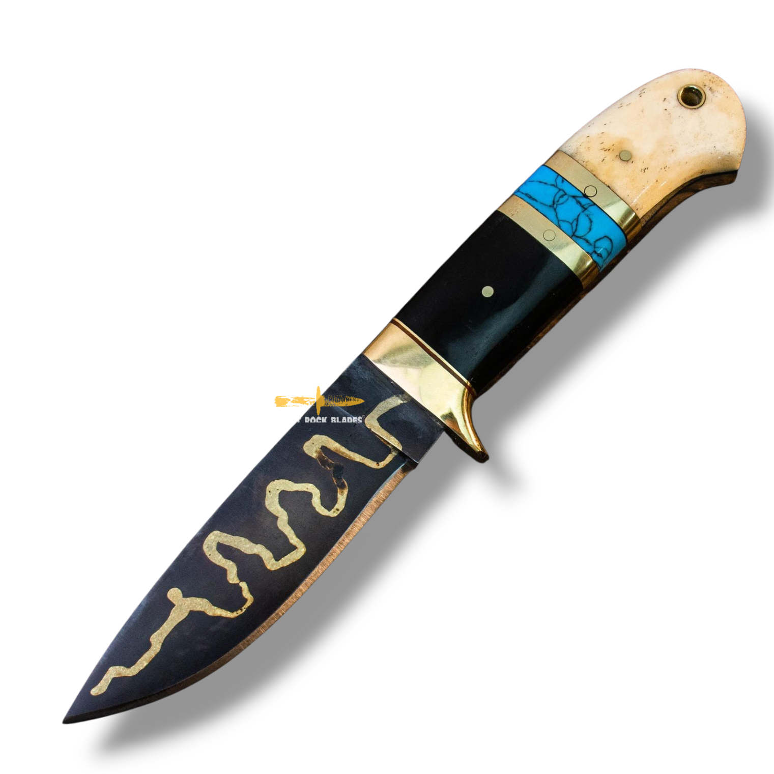 Stainless steel brass inlay Blade knife