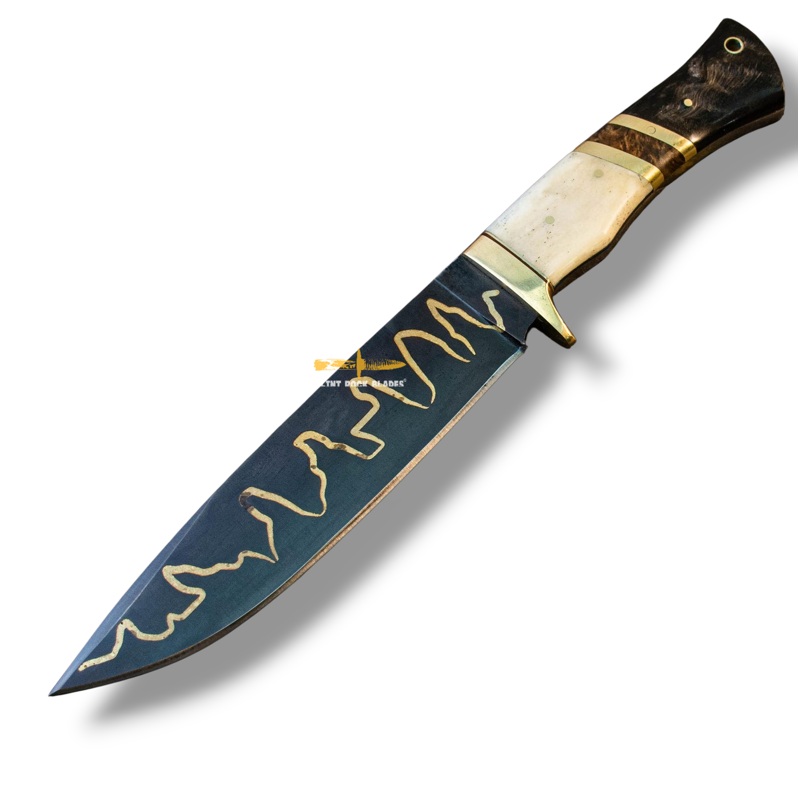 Stainless steel brass inlay Blade knife