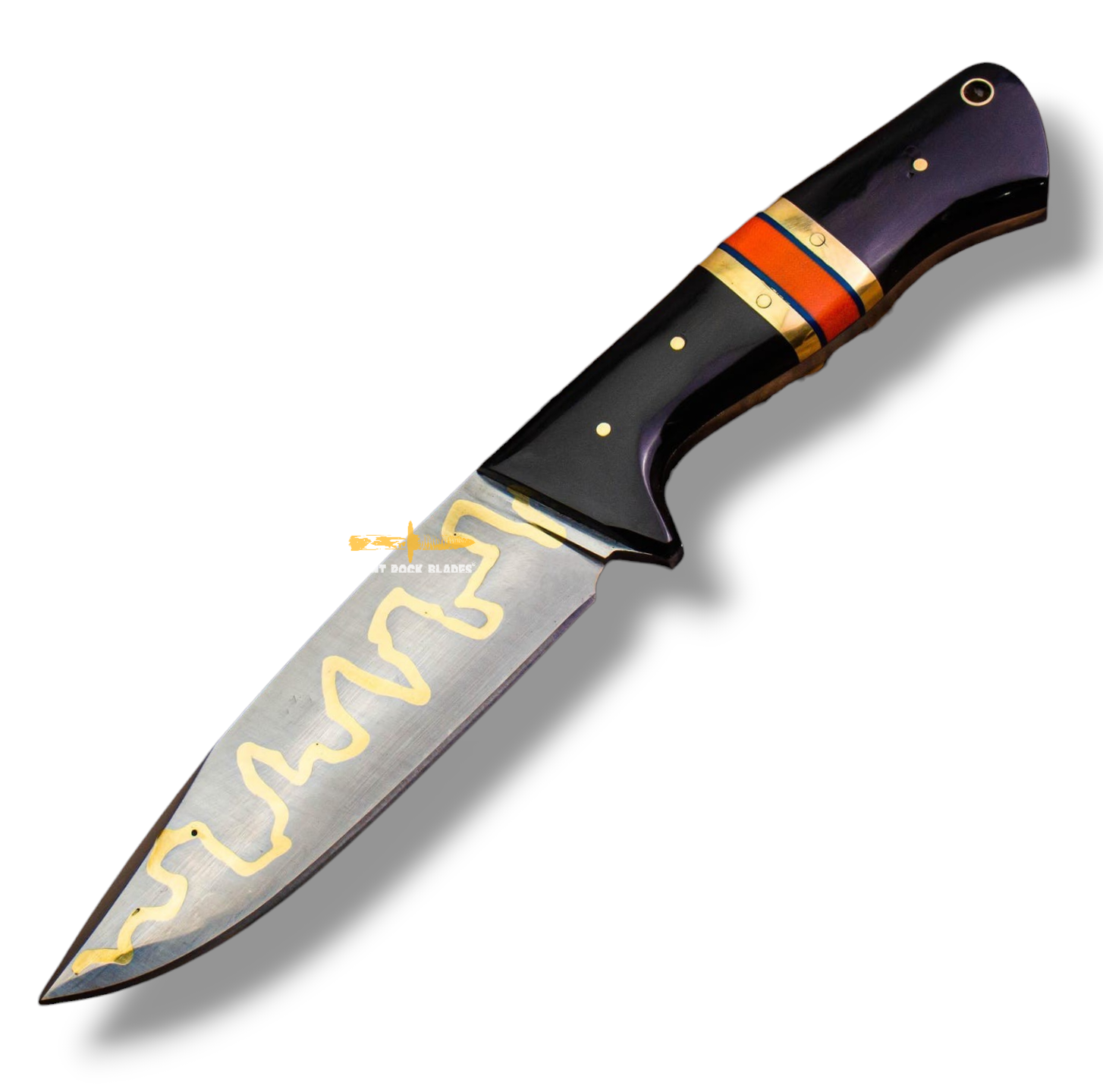 Stainless steel brass inlay Blade knife