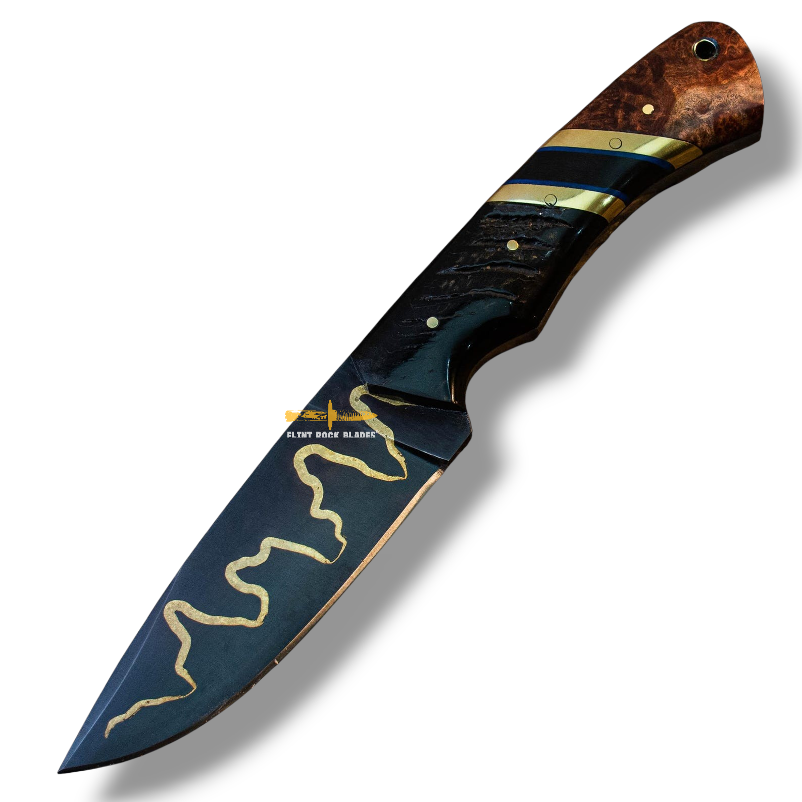 Stainless steel brass inlay Blade Skinner 