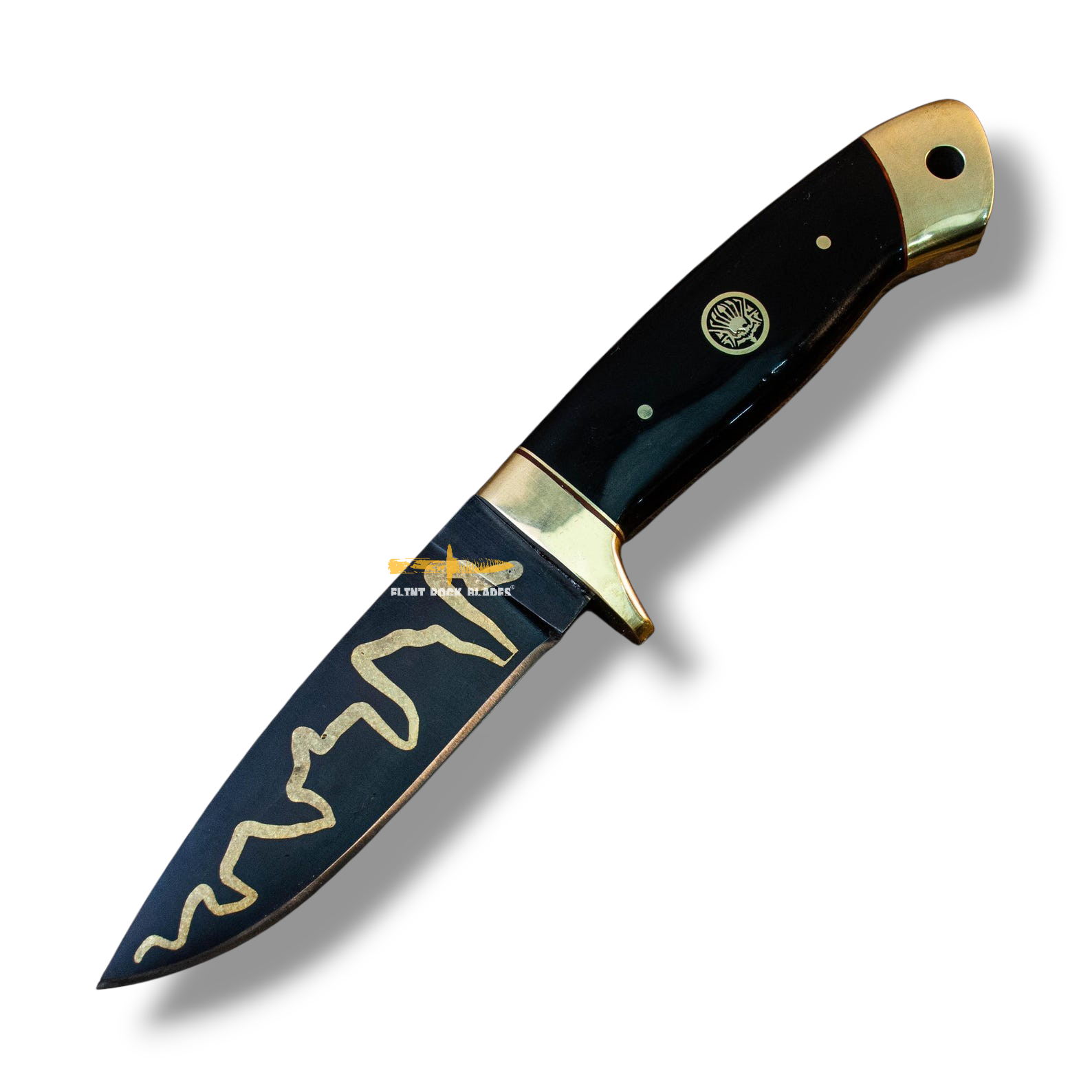 Stainless steel brass inlay Blade knife