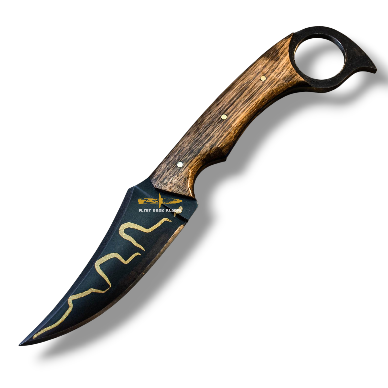 Stainless steel brass inlay Blade Skinner 