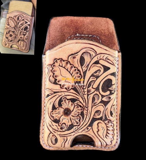 Cellular Leather Pouch