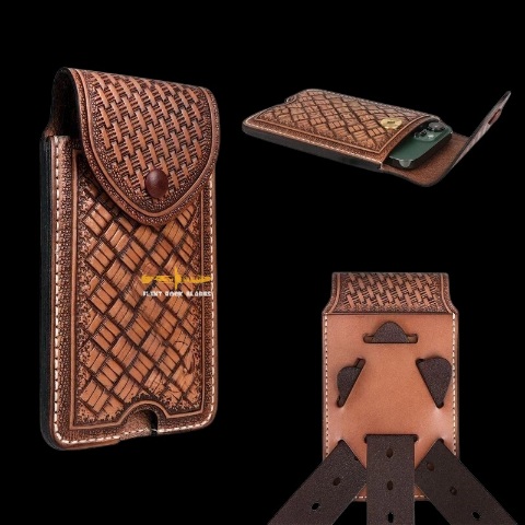 Cellular Leather Pouch