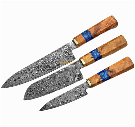 Damascus Steel Chef Set(3pc)