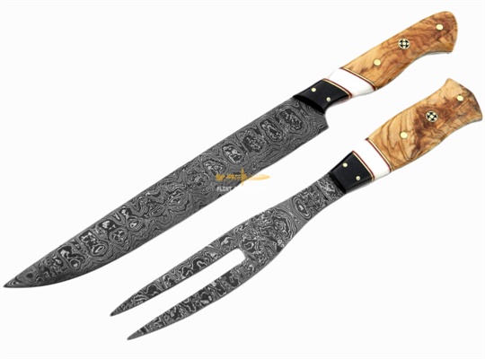 Damascus steel Carving knives Set (02 pc)