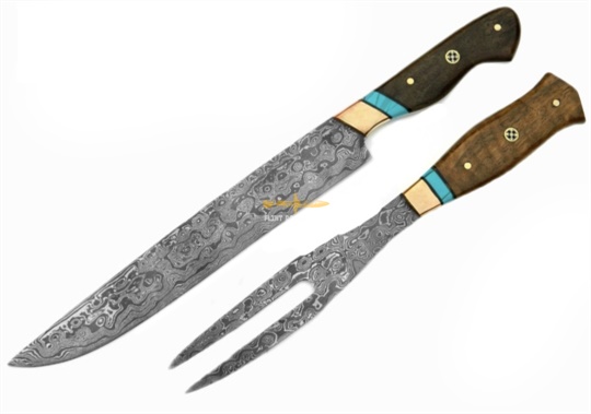 Damascus steel Carving Knives Set(02 pc)